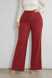 Women’s Red High Waist Wide Leg Pants