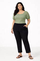 Women’s Black Straight Leg Ankle Pants