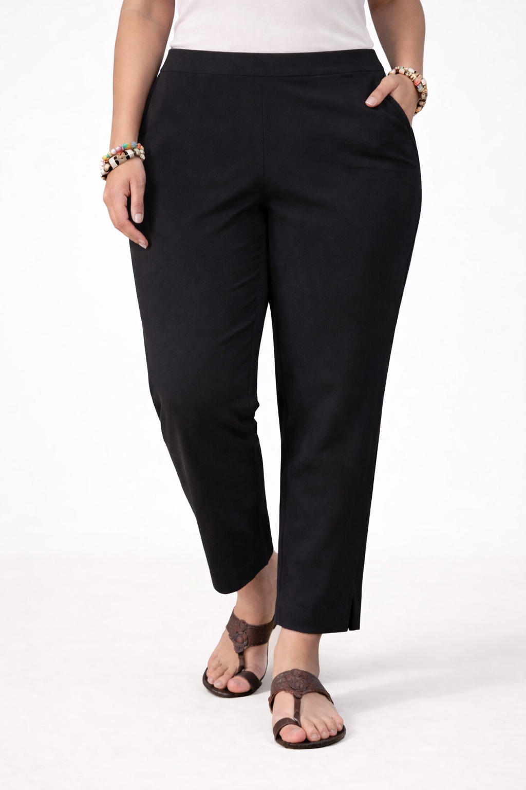 Women’s Black Straight Leg Ankle Pants