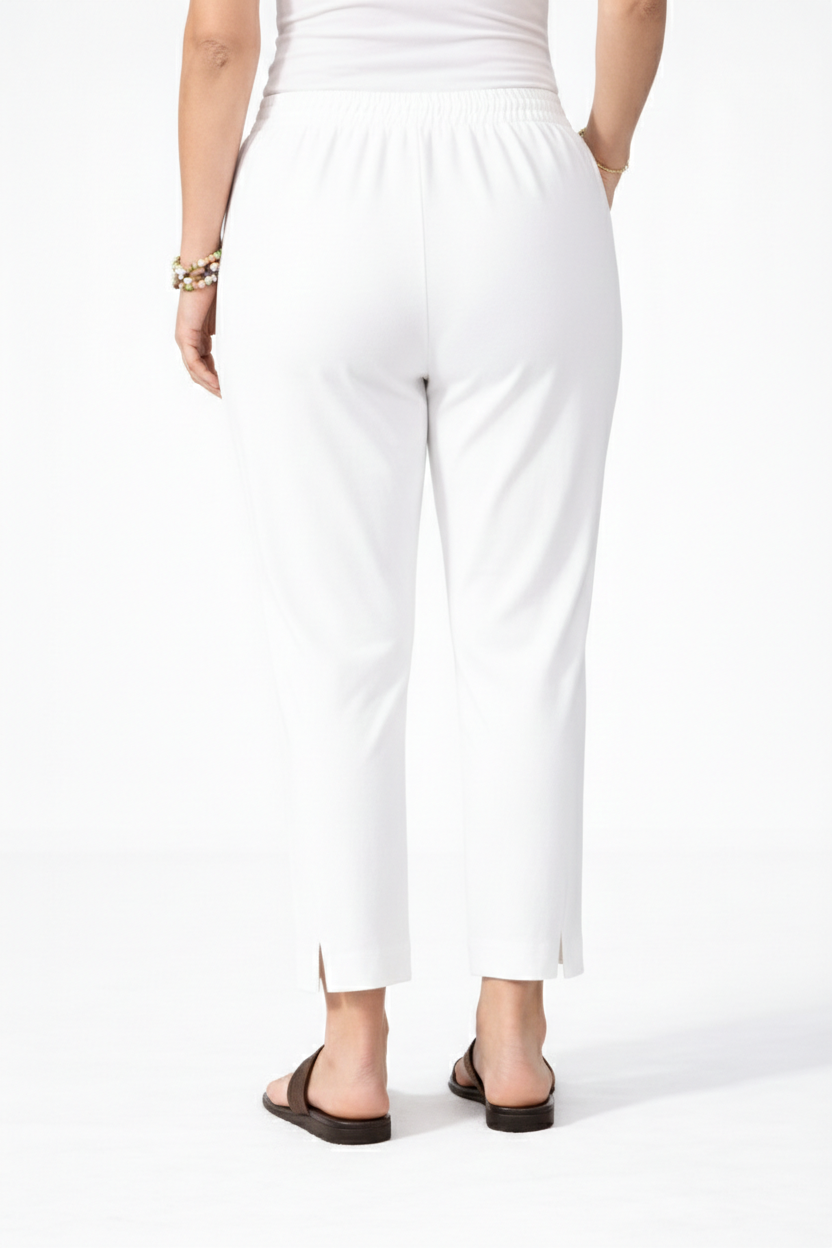 Women’s White Straight Leg Ankle Pants