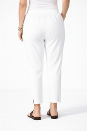Women’s White Straight Leg Ankle Pants