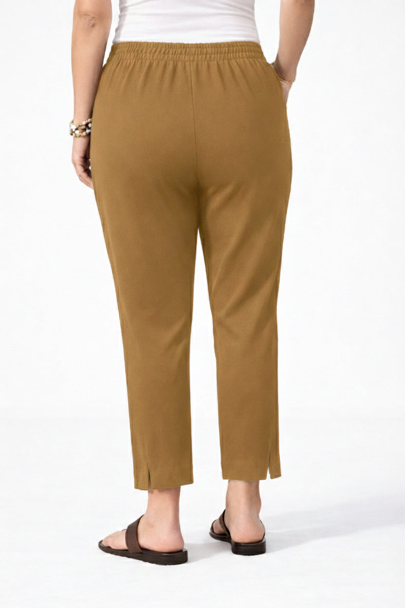 Women's Mustard Yellow Ankle Pants Plus Size