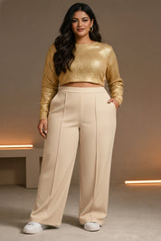Women's Plus Size wide leg Baig Trousers