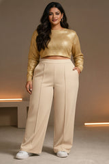 Women's Plus Size wide leg Baig Trousers