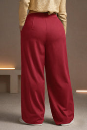 Women's Plus Size Wide leg Red Trousers