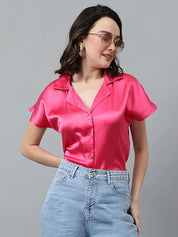 KOTTY Women Solid Casual Pink Shirt