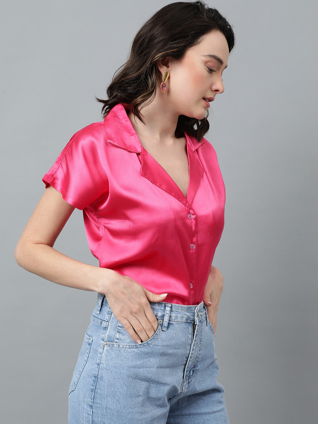 KOTTY Women Solid Casual Pink Shirt