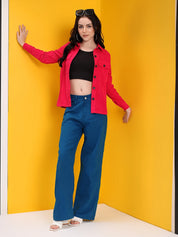 KOTTY Women Solid Casual Pink Shirt