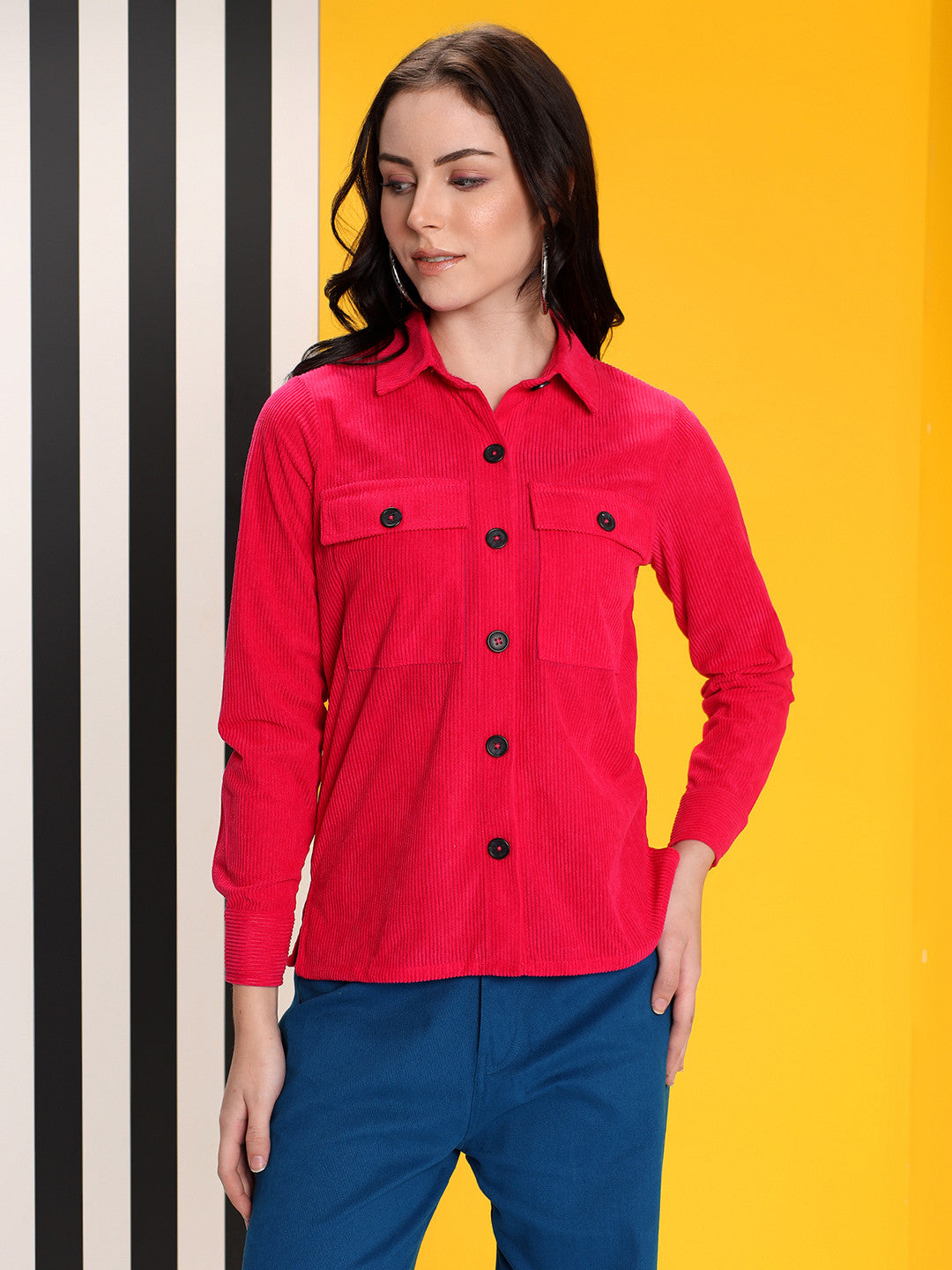 KOTTY Women Solid Casual Pink Shirt