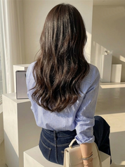 KOTTY Women's Striped Blue Liner Shirt