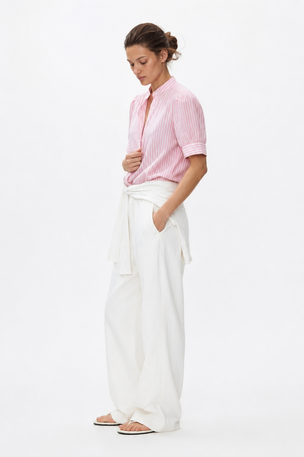 Women's Striped Pink Liner Full Sleeve Shirt