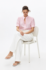 Women's Striped Pink Liner Full Sleeve Shirt