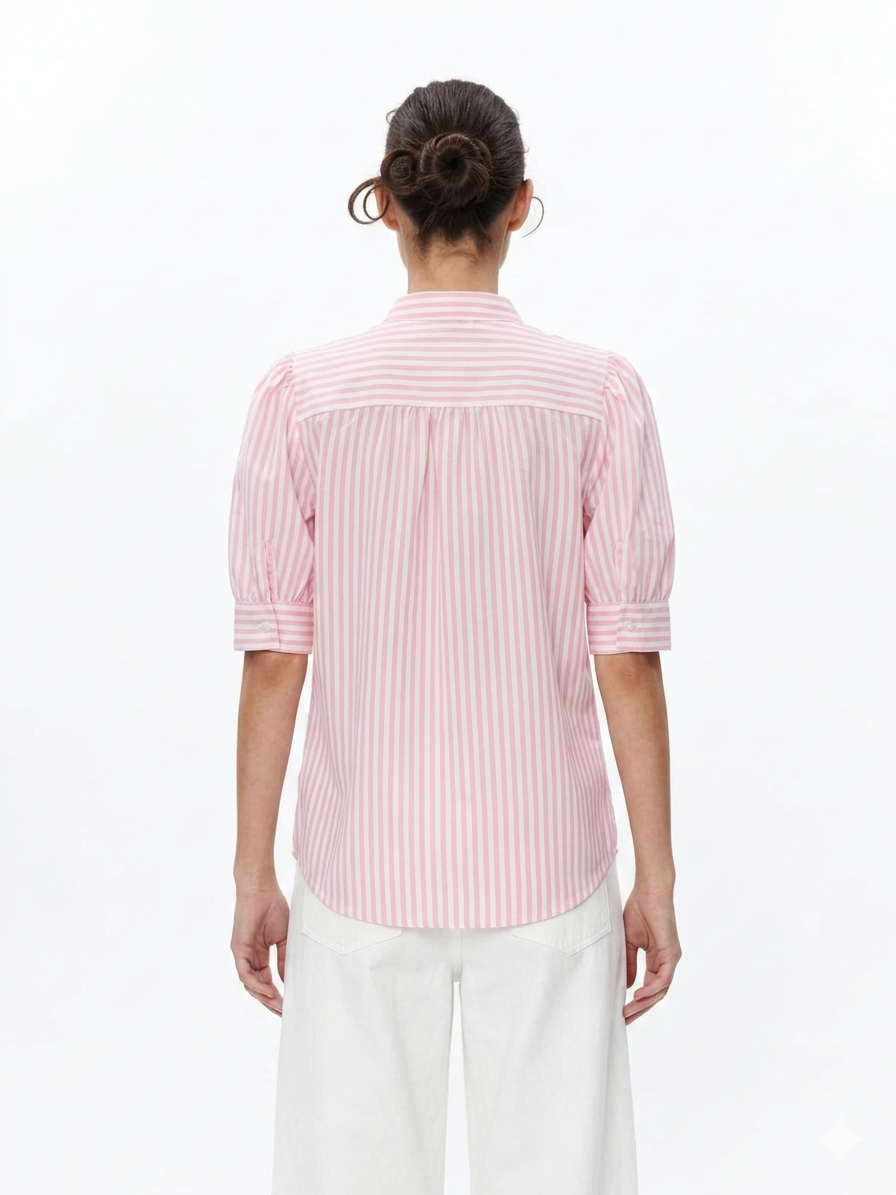 Women's Striped Pink Liner Full Sleeve Shirt