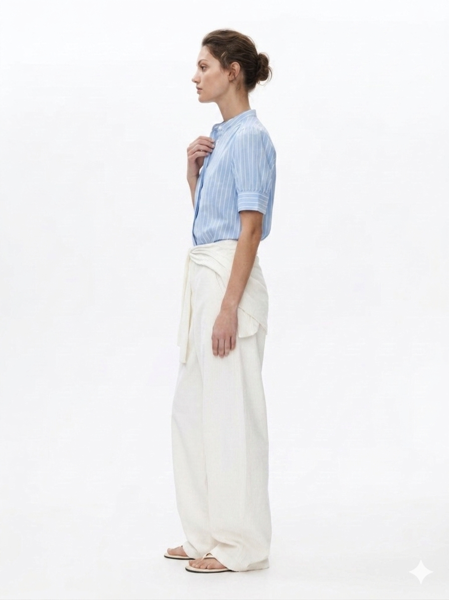 Women's Striped Water Blue Shirt
