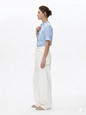 Women's Striped Water Blue Shirt