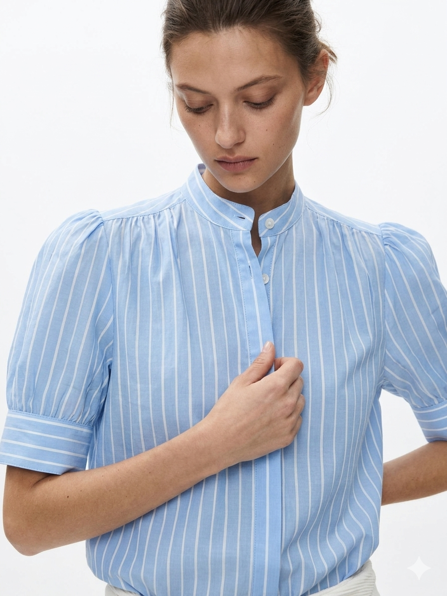 Women's Striped Water Blue Shirt