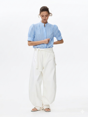 Women's Striped Water Blue Shirt
