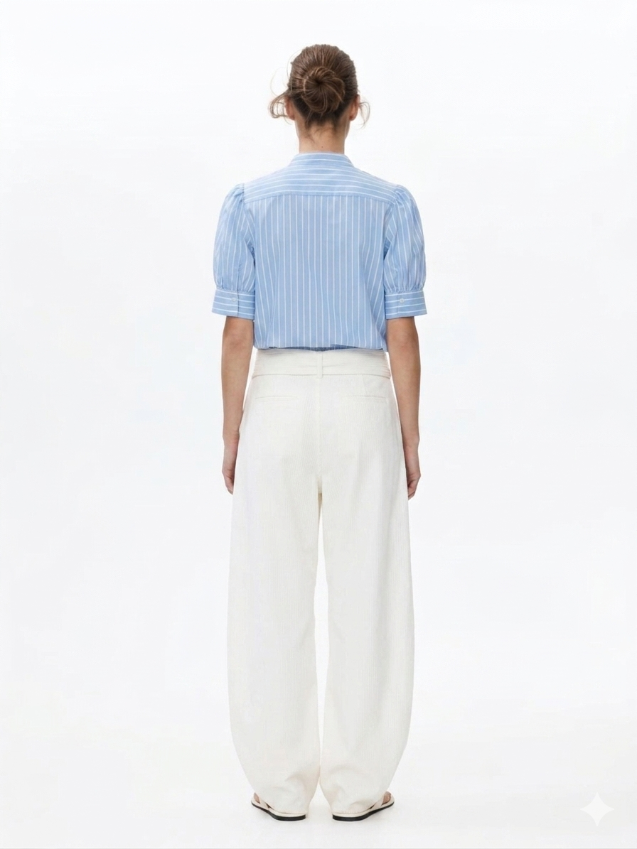 Women's Striped Water Blue Shirt