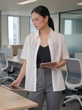 Women's Sheer Striped Office Shirt