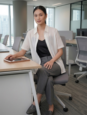 Women's Sheer Striped Office Shirt