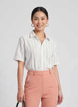 Women's Striped Shirt with Necklace