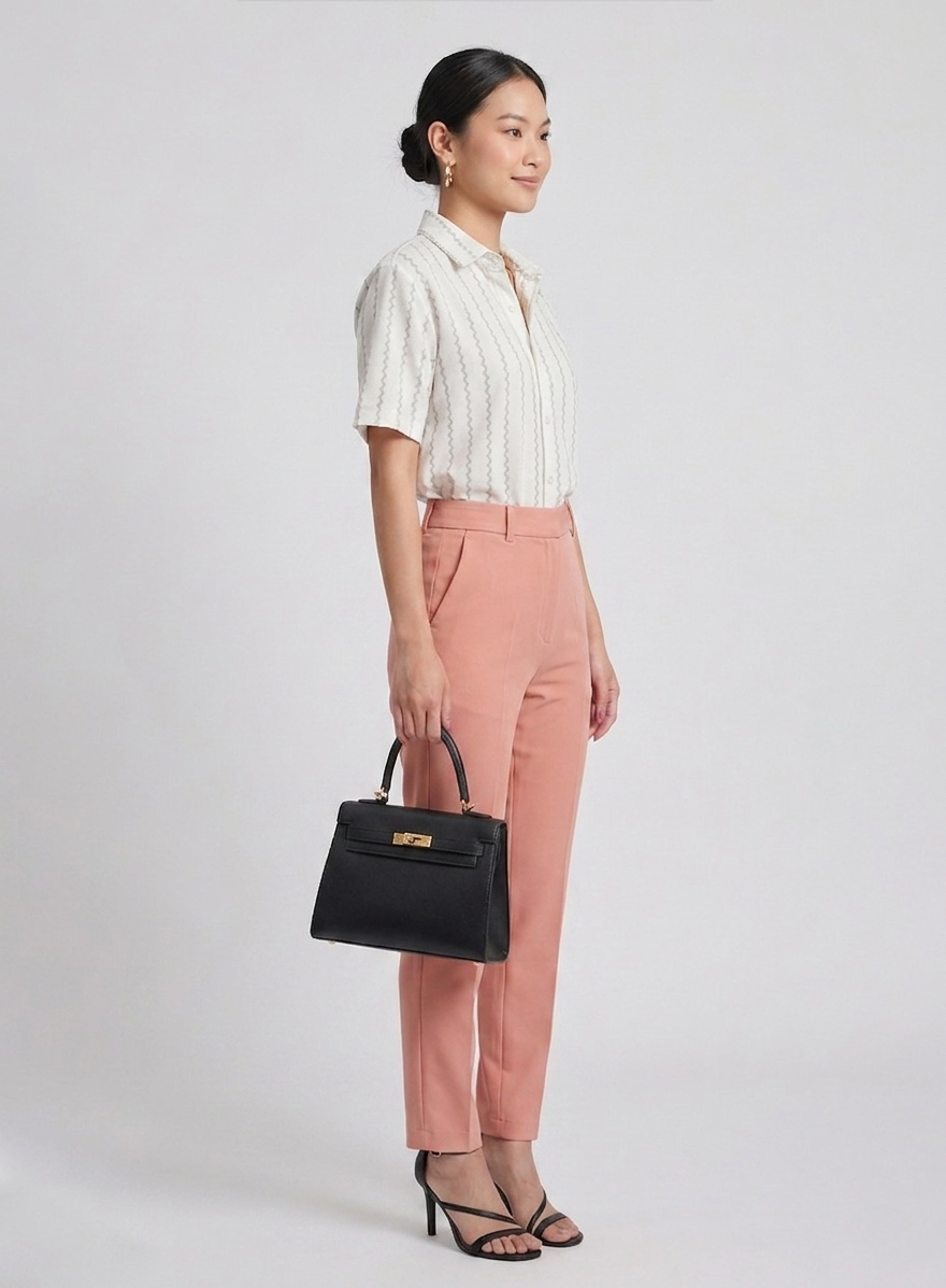 Women's Striped Shirt with Necklace