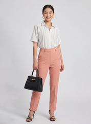 Women's Striped Shirt with Necklace