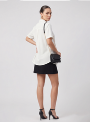 Women's Textured Shirt with Mini Skirt