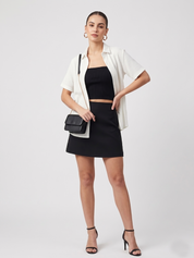 Women's Textured Shirt with Mini Skirt