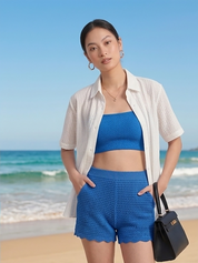 Women's Crochet Shirt Beach Cover-Up