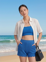 Women's Crochet Shirt Beach Cover-Up