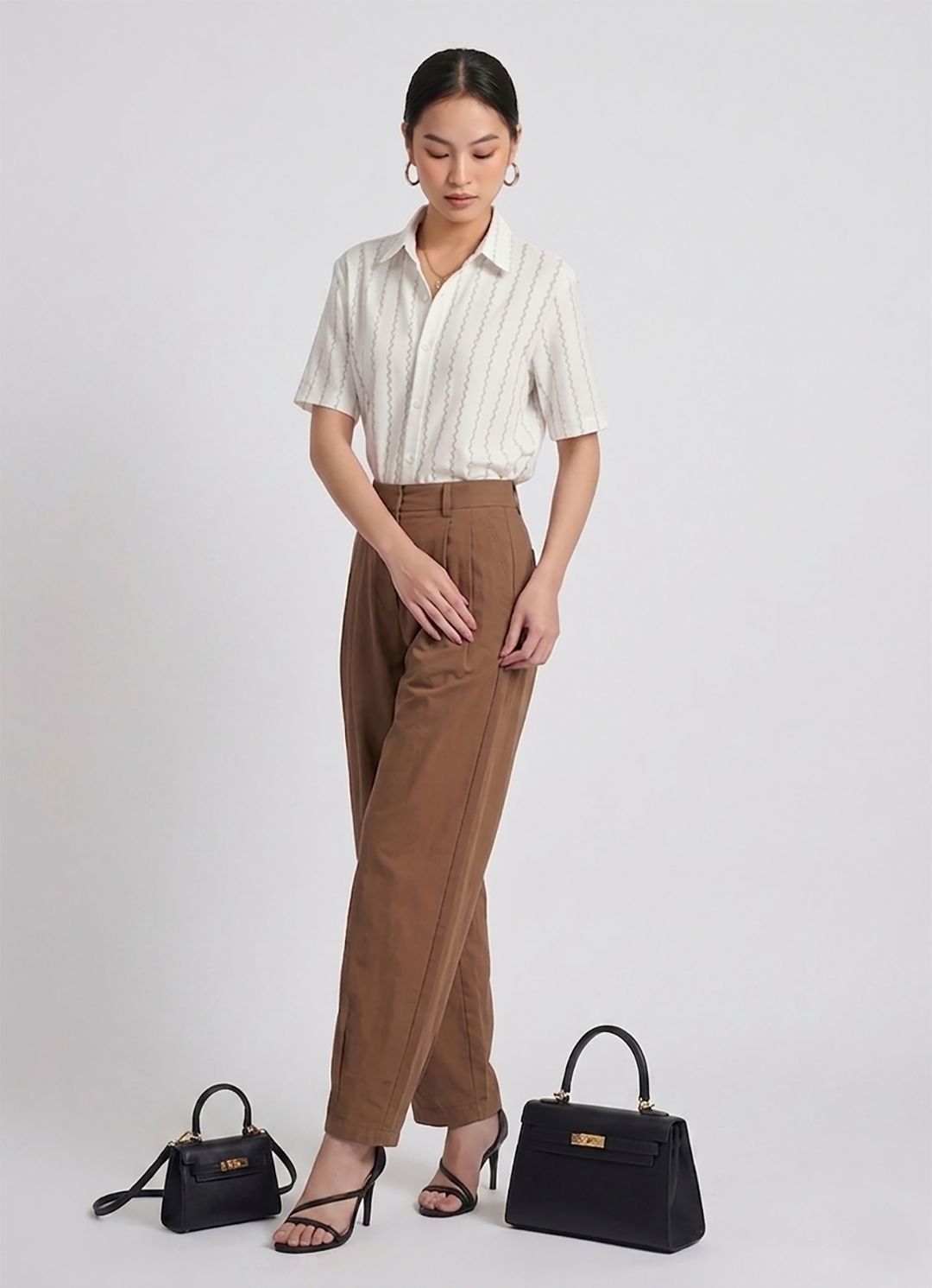 Women's Striped Shirt with Trousers