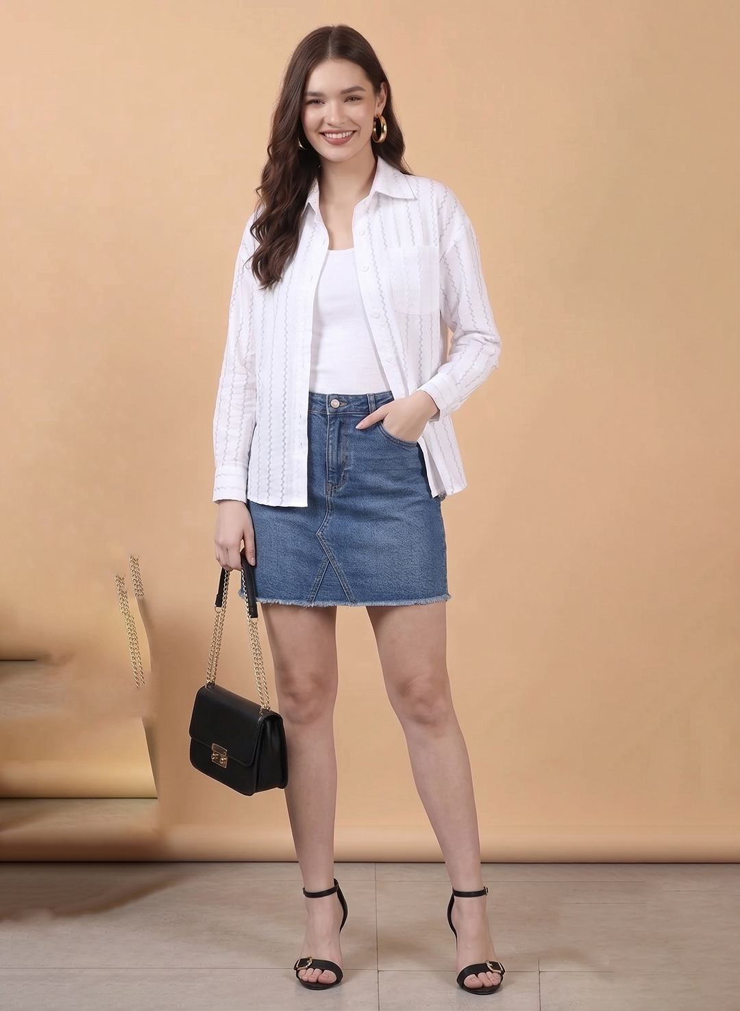 Women's Long Sleeve Striped Shirt