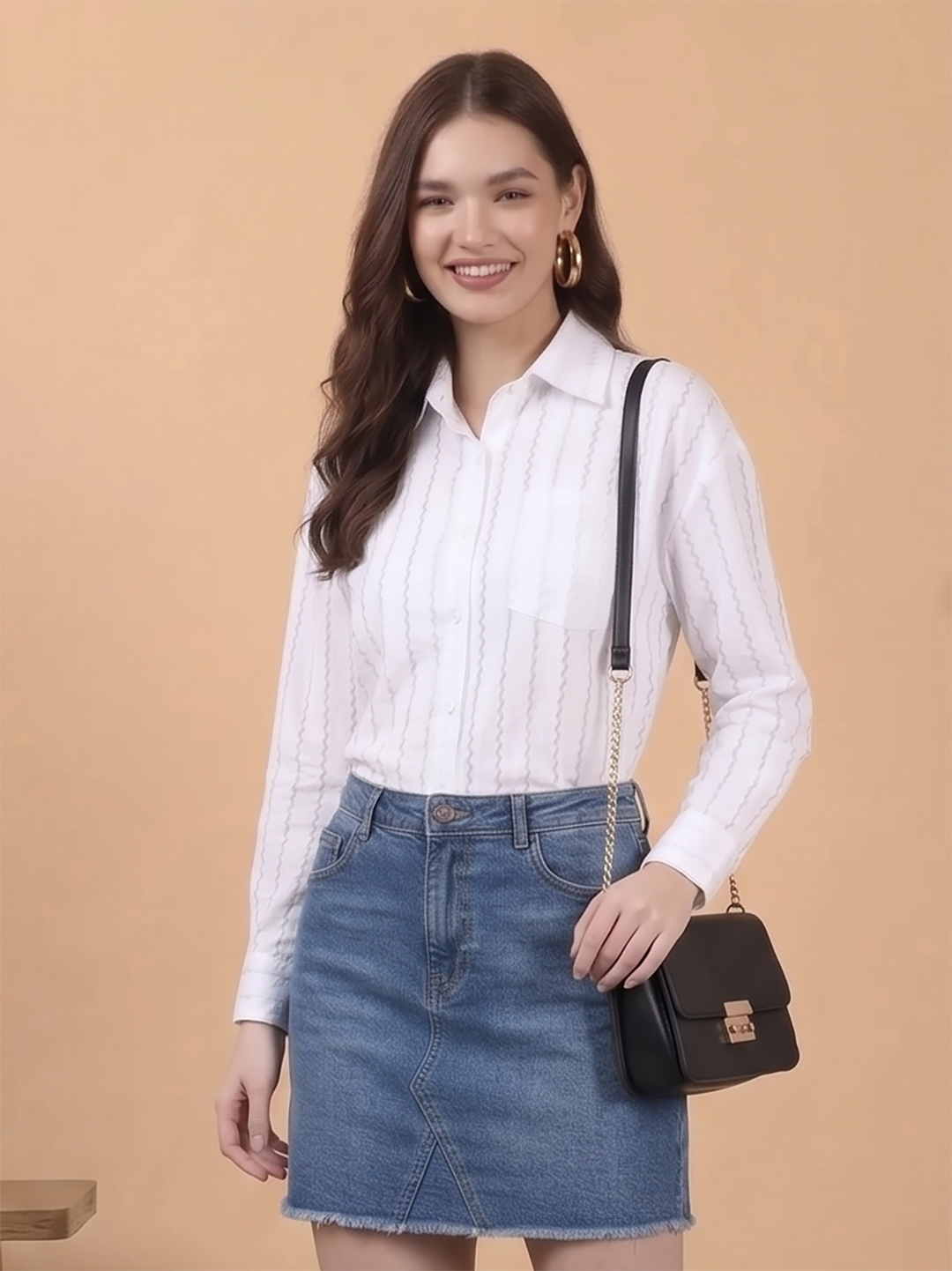 Women's Long Sleeve Striped Shirt