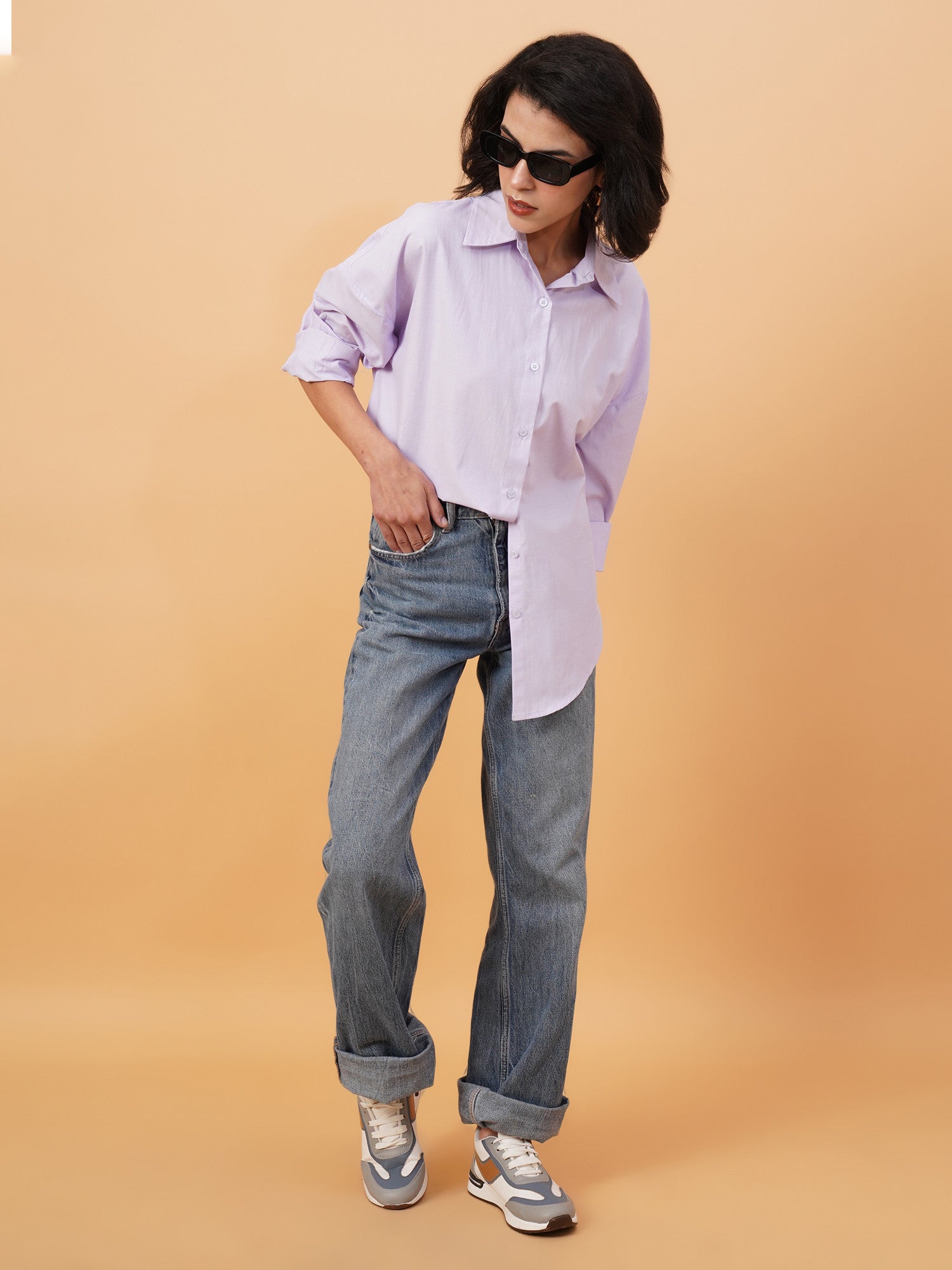 KOTTY Women Solid Casual Purple Shirt