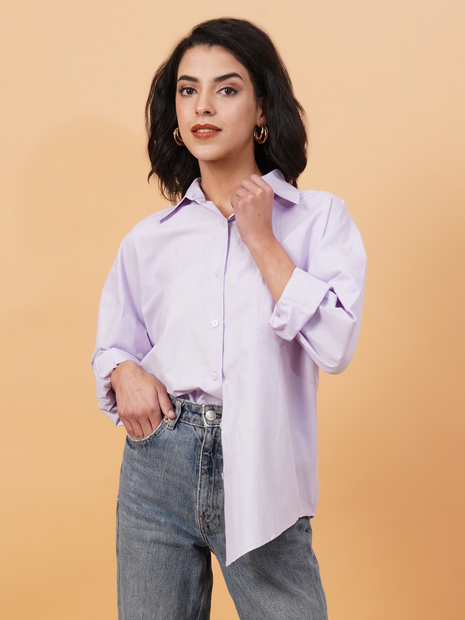 KOTTY Women Solid Casual Purple Shirt