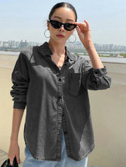 KOTTY Women Solid Casual Black Shirt