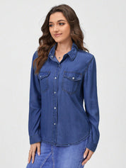 KOTTY Women Solid Casual Blue Shirt