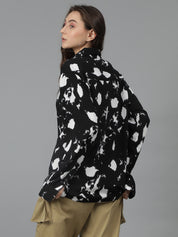 KOTTY Women Printed Casual Black Shirt