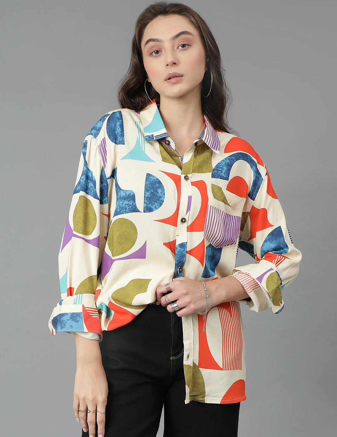 KOTTY Women Printed Casual Multicolor Shirt