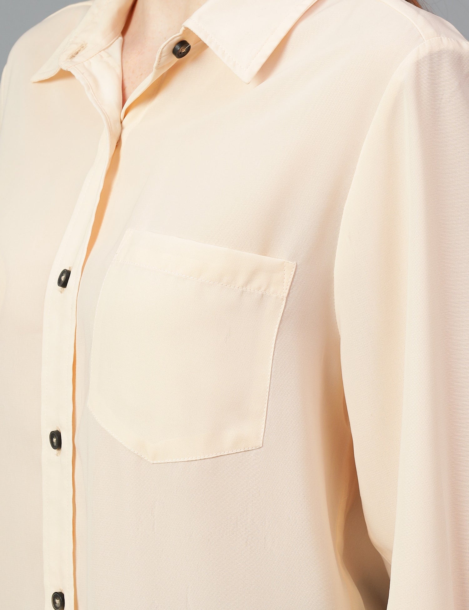 KOTTY Women Solid Casual Beige Shirt