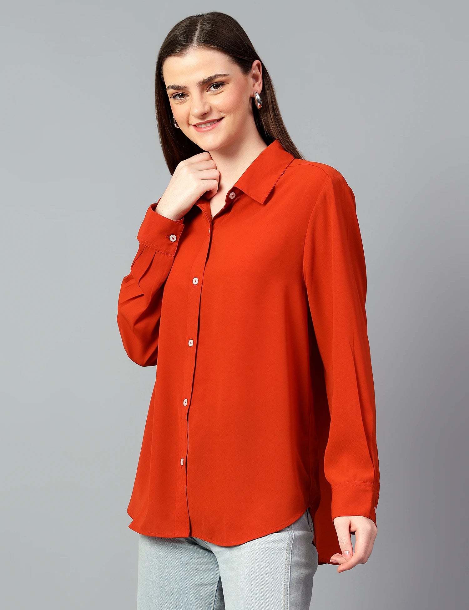 KOTTY Women Solid Casual Red Shirt