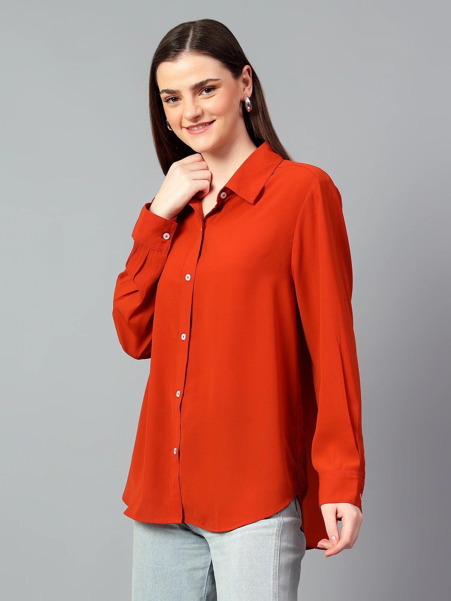 KOTTY Women Solid Casual Red Shirt