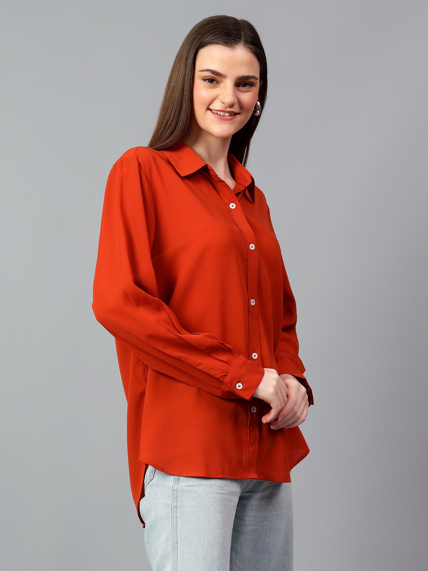 KOTTY Women Solid Casual Red Shirt