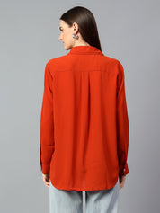 KOTTY Women Solid Casual Red Shirt