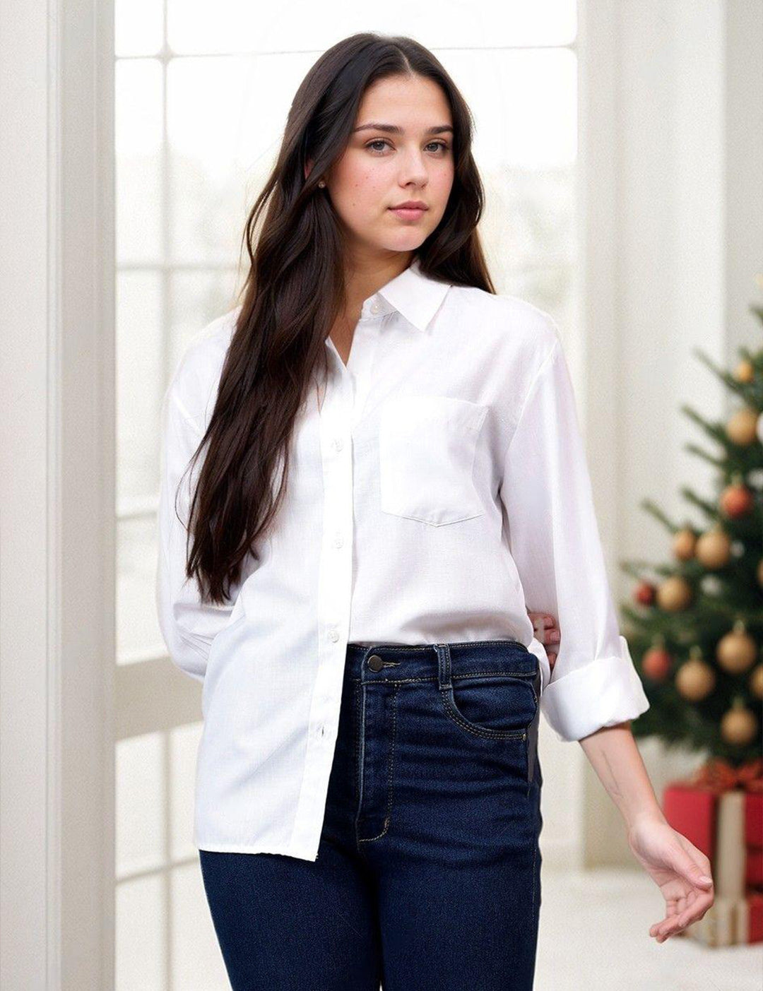 KOTTY Women Solid Casual White Shirt