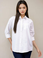 KOTTY Women Solid Casual White Shirt