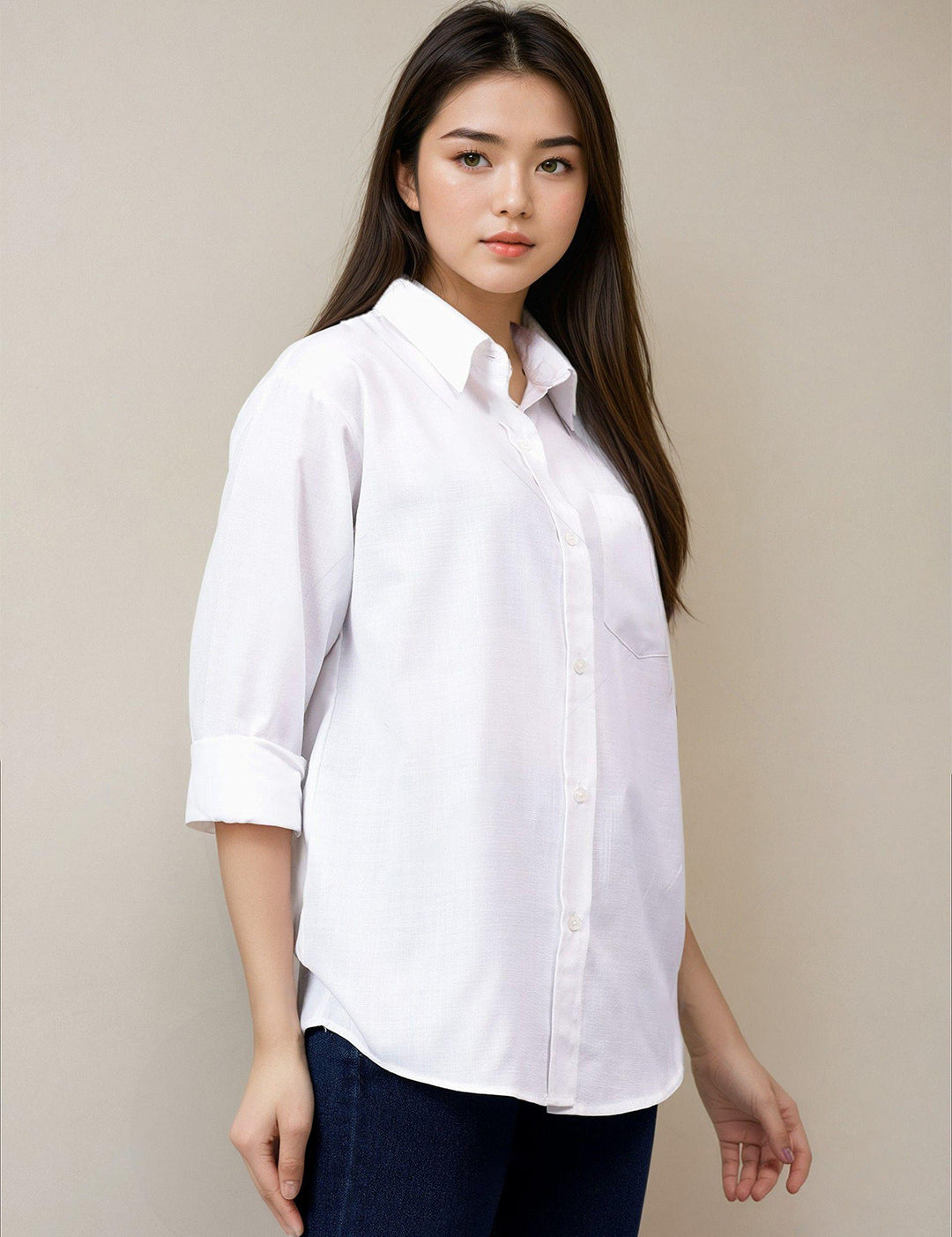 KOTTY Women Solid Casual White Shirt