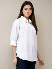 KOTTY Women Solid Casual White Shirt