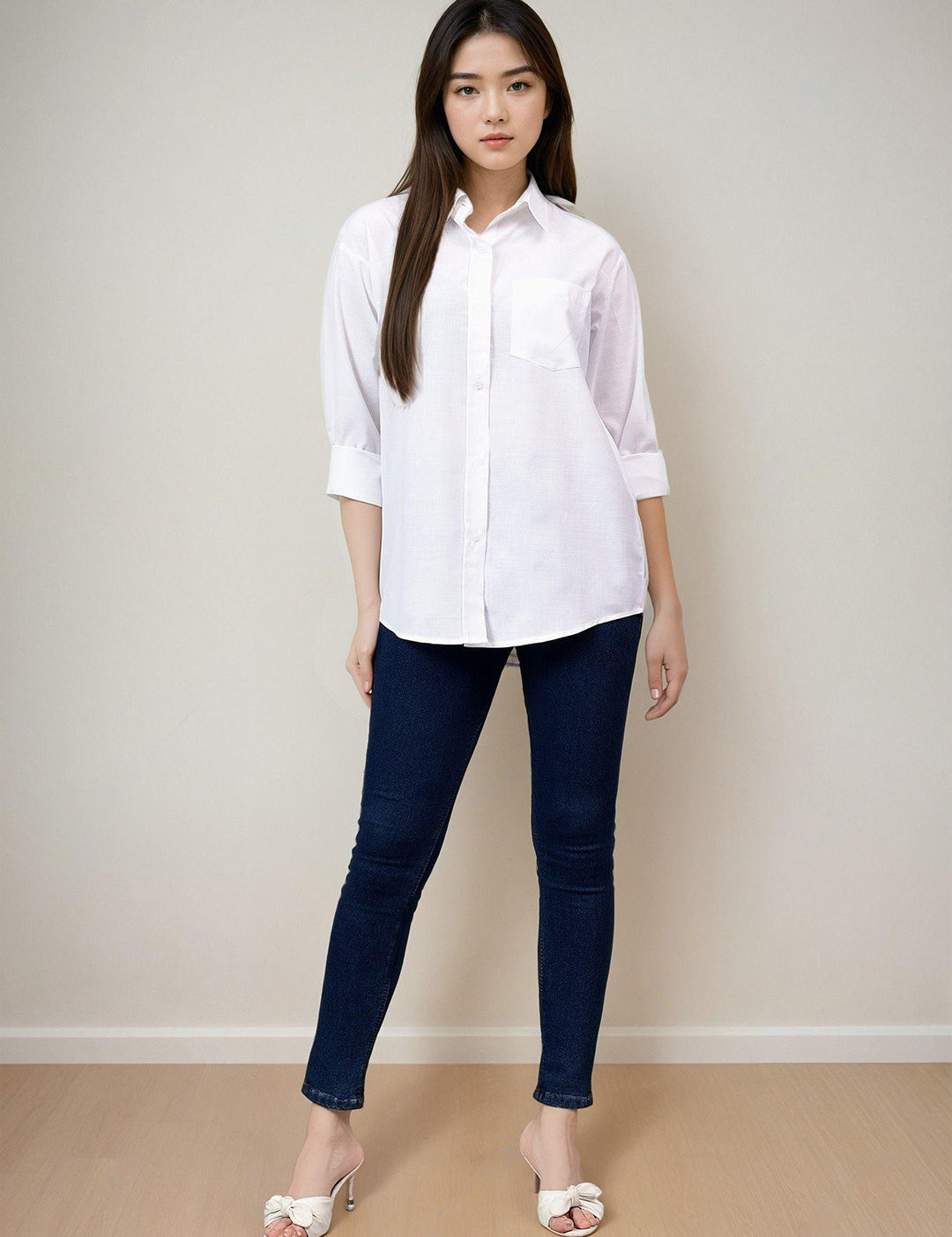 KOTTY Women Solid Casual White Shirt